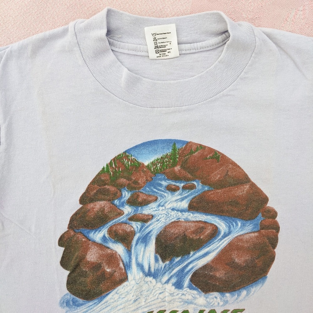 Vintage Tuolumne River T-Shirt XS Grey Single Stitch Graphic Nature Tee USA Made - Picture 4 of 16